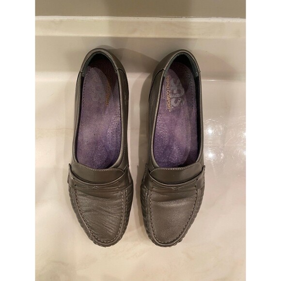SAS Tripad Comfort Easier Womens  Grey Leather Slip on  Loafers Size 9.5 M - Picture 8 of 11